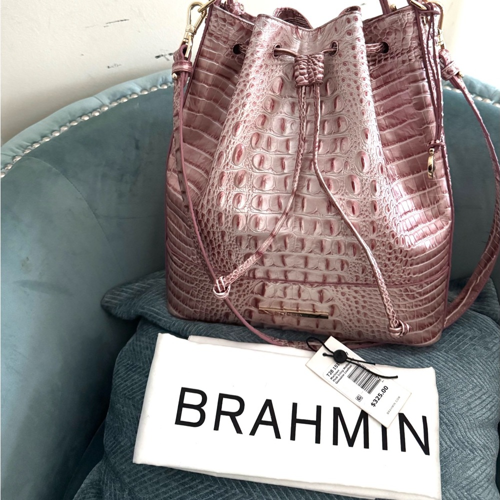 Brahmin Marlowe Melbourne Crocodile Bucket Bag